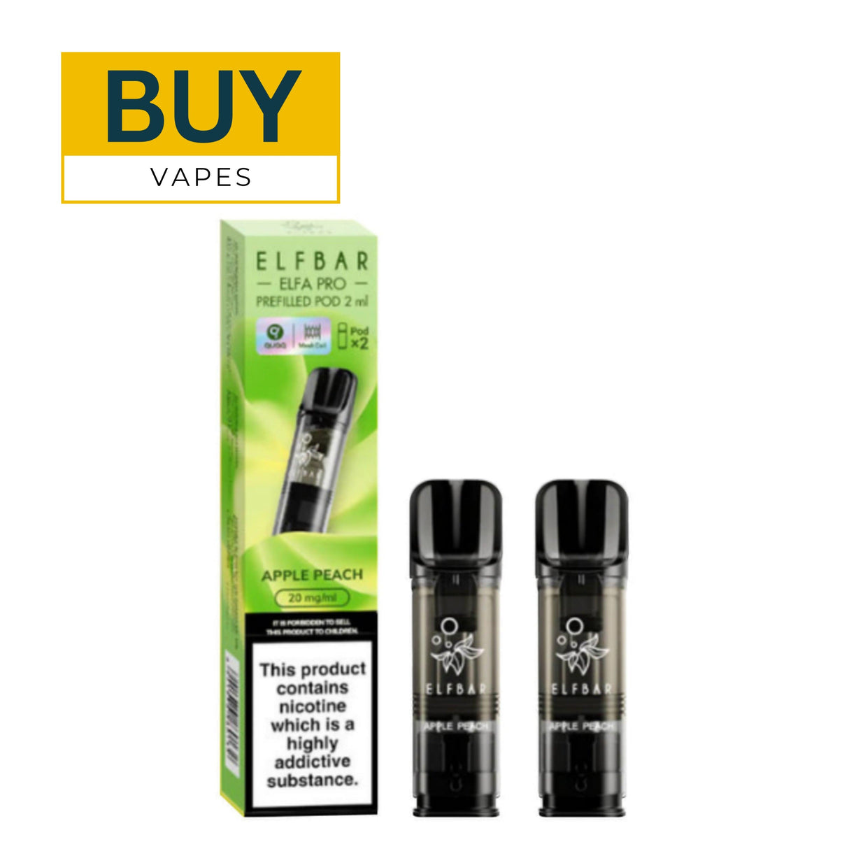 Apple Peach Duo ELF Bar ELFA Pro Prefilled Pods