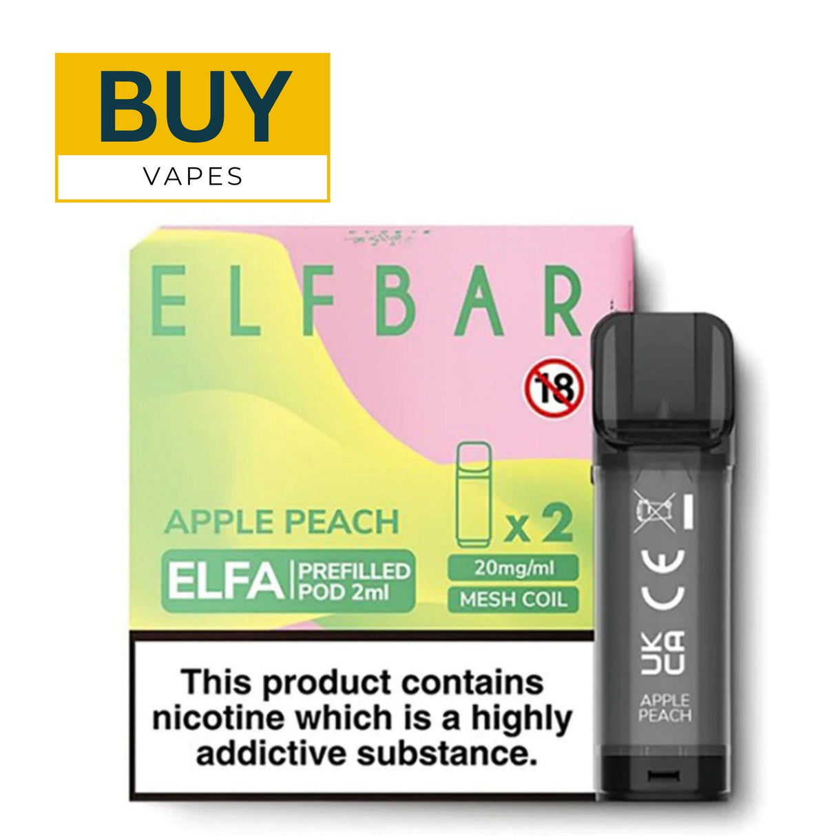 Apple Peach Elfa Prefilled Pods By Elf Bar