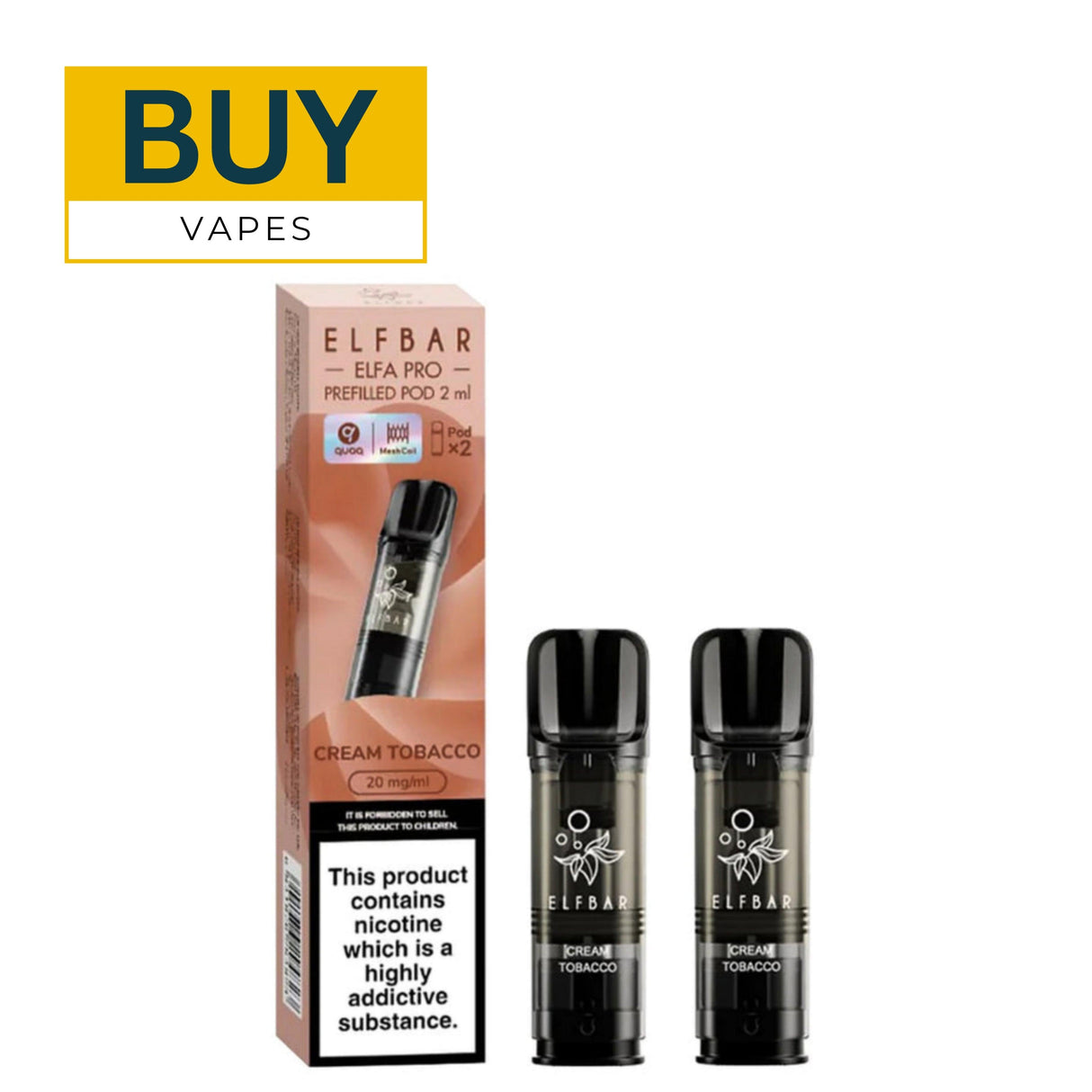 Cream Tobacco Duo ELF Bar ELFA Pro Prefilled Pods