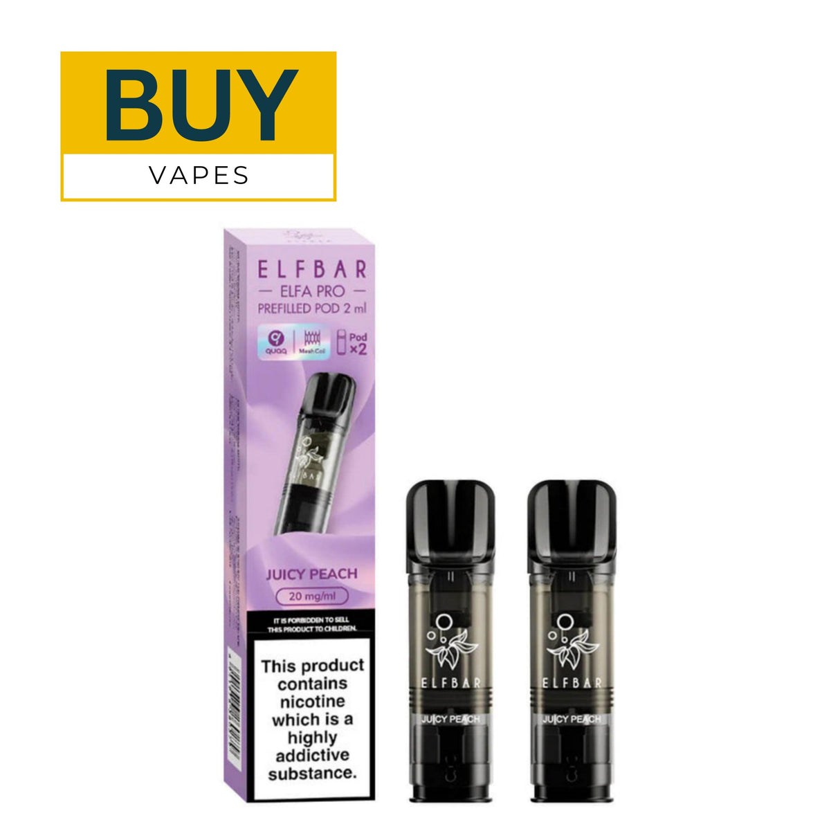 Juicy Peach Duo ELF Bar ELFA Pro Prefilled Pods