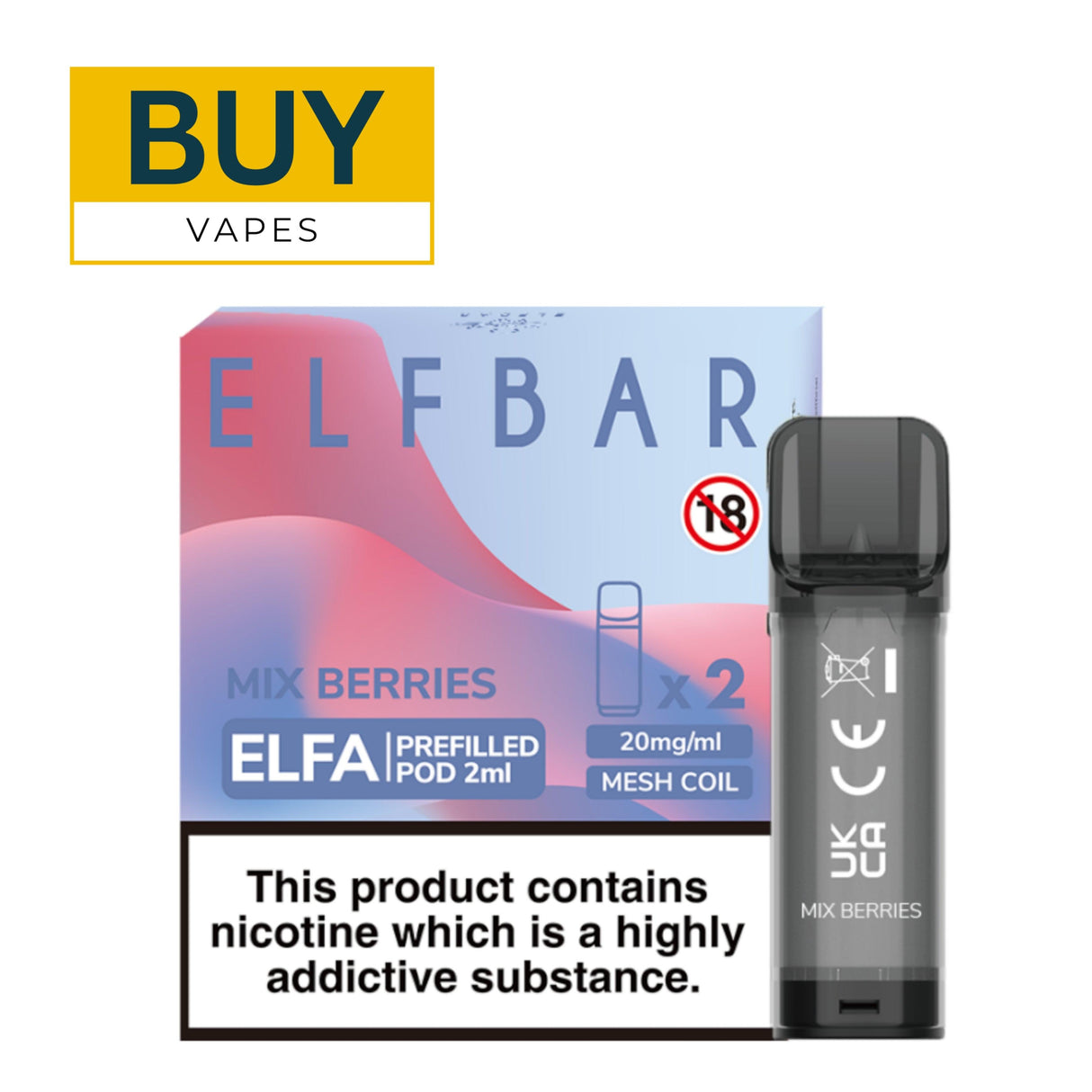 Mix Berries Elfa Prefilled Pods By Elf Bar