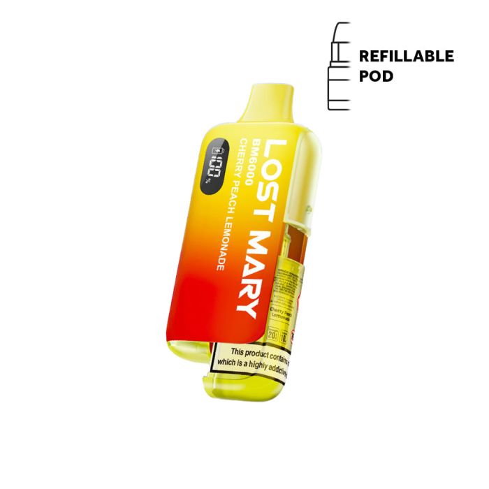 Cherry Peach Lemonade Lost Mary BM6000 Prefilled Pod Kit