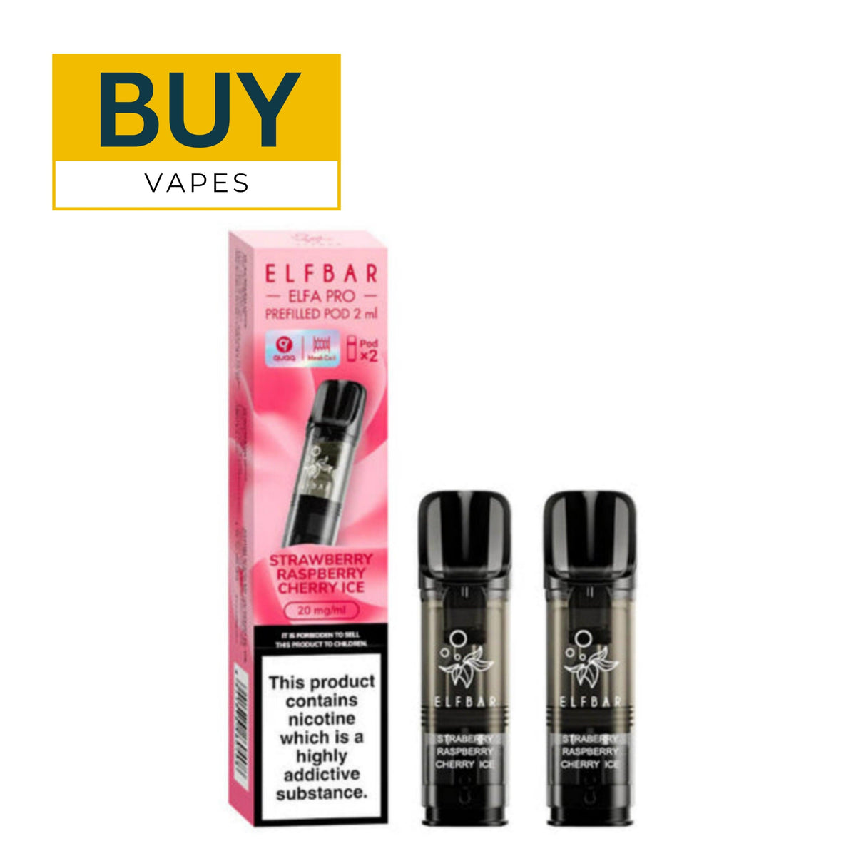 Strawberry Raspberry Cherry Ice ELF Bar ELFA Pro Prefilled Pods