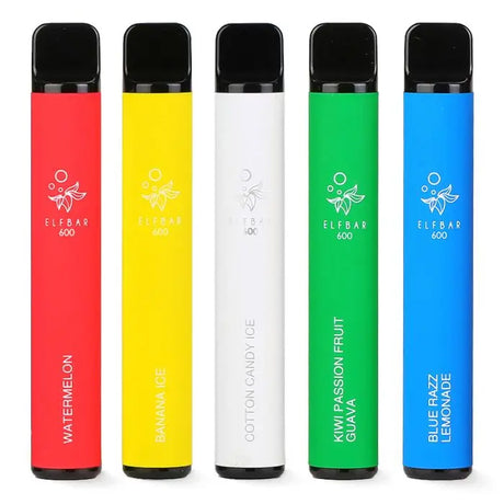 Box Of 10 Elf Bar 600 Puffs 20mg Reusable Vape Pod Kit 