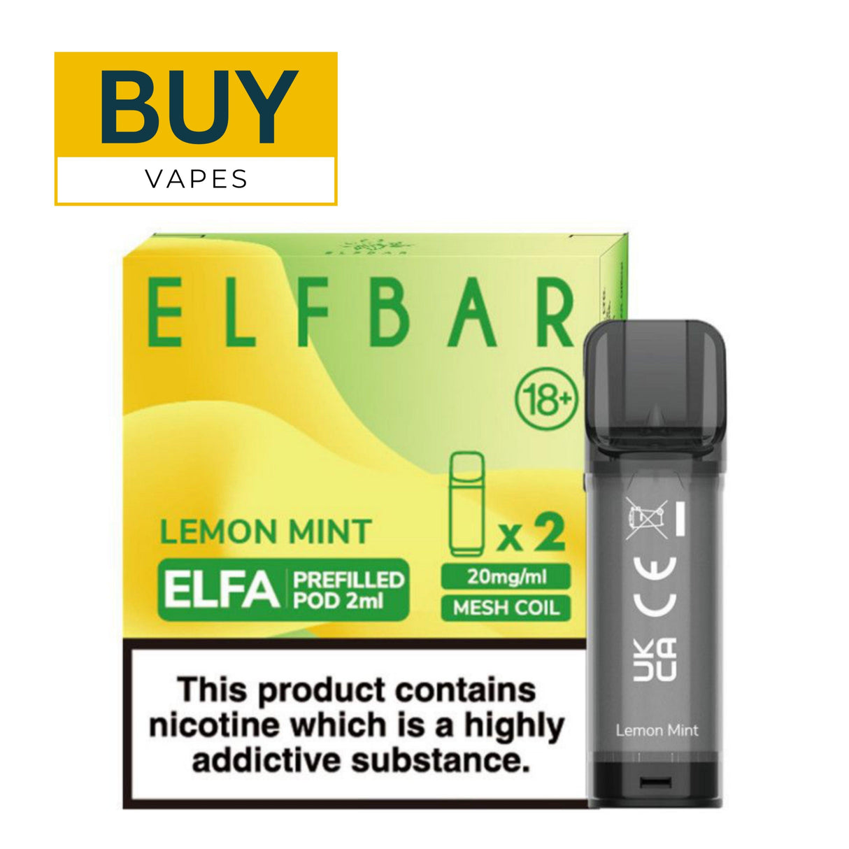 Lemon Mint Elfa Prefilled Pods By Elf Bar