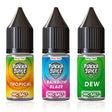 Three bottles of Pukka Juice Nic-Salt e-liquid with colorful labels on a white background.