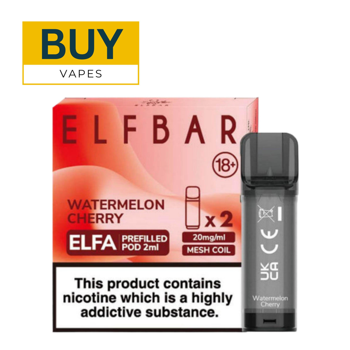 Watermelon Cherry Elfa Prefilled Pods By Elf Bar