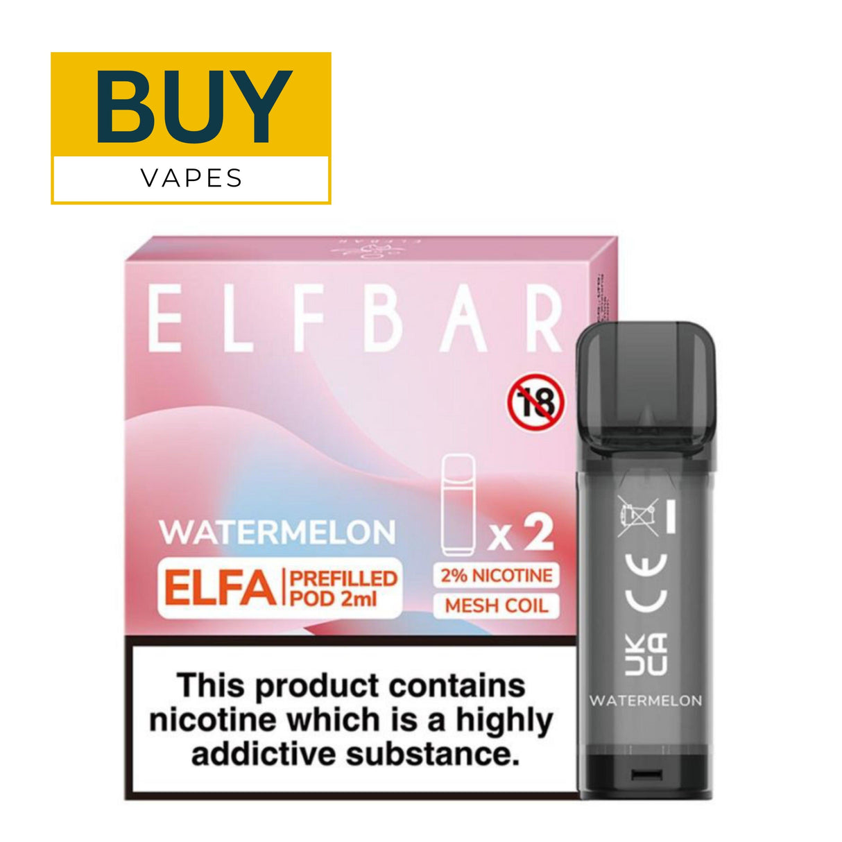 Watermelon Elfa Prefilled Pods By Elf Bar